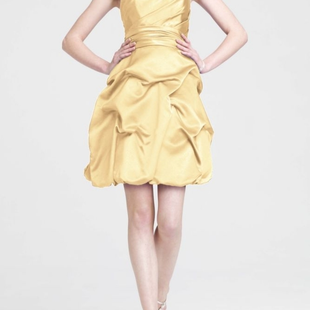 DAVID*S BRIDAL  Chic Strapless Gold Dress  SIZE 4